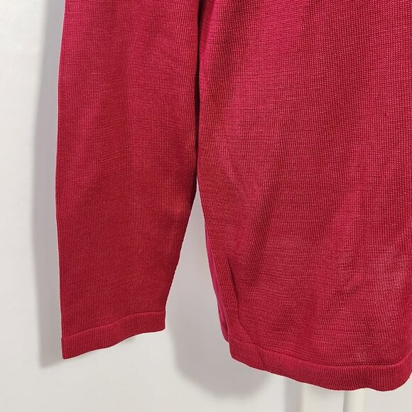 August Silk Women's Size Large Fuchsia Round Neck Silk Pullover Sweater Career - Picture 5 of 13